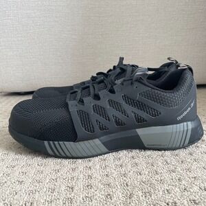 Reebok Fusion Flexweave Work Shoe Mens 10.5M Composite Toe Black Gray RB4310 NEW